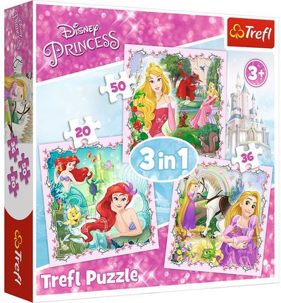Trefl Puzzle 3W1 Roszpunka Aurora I Arielka 34842