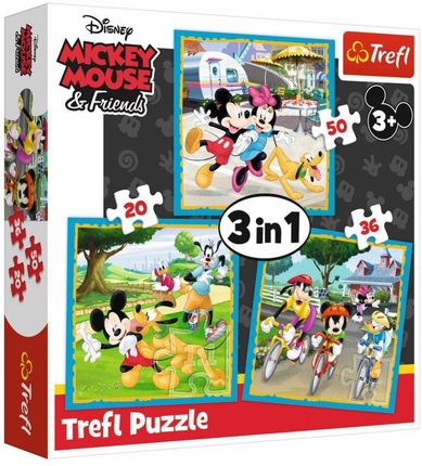 Trefl Puzzle 3W1 Myszka Miki Z Przyjaciółmi 34846