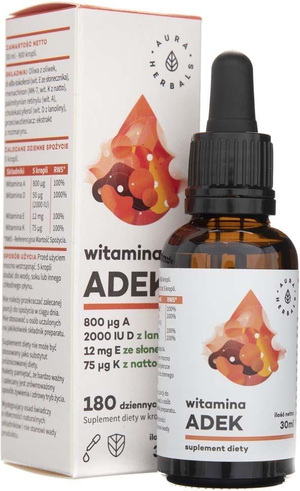 Aura Herbals Witamina A D3 E K2 Mk7 30ml