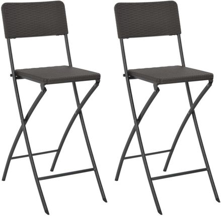 vidaXL Składane Krzesła Barowe 2Szt Hdpe 45X63X114Cm Brązowe