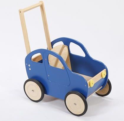 Maxima Niebieski Samochód Drewniany Wózek Na Zabawki
