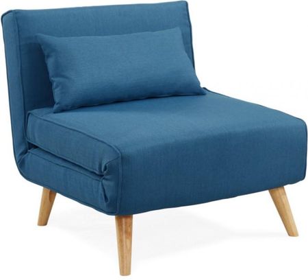 Vente-Unique Fotel Rozkładany Posio Z Tkaniny Niebieski