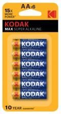 Kodak 6X Bateria Max Super Alkaline Lr6/Aa Blister (KDB25)