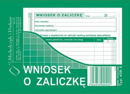 Druk Wniosek o zaliczkę A6 M&P