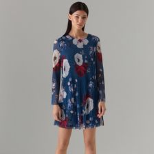 Mohito - Plisowana mini sukienka w kwiaty - Niebieski - Ceny i opinie -  