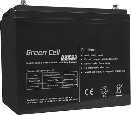 Green Cell AGM VRLA 12V 75Ah
