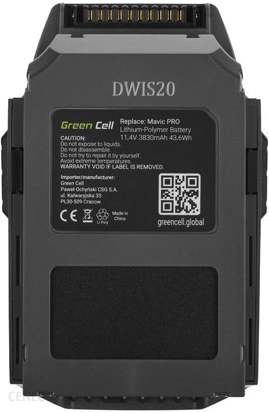 Green Cell do drona DJI Mavic Pro 11.4V 3830mAh 43.6Wh (DJI04)