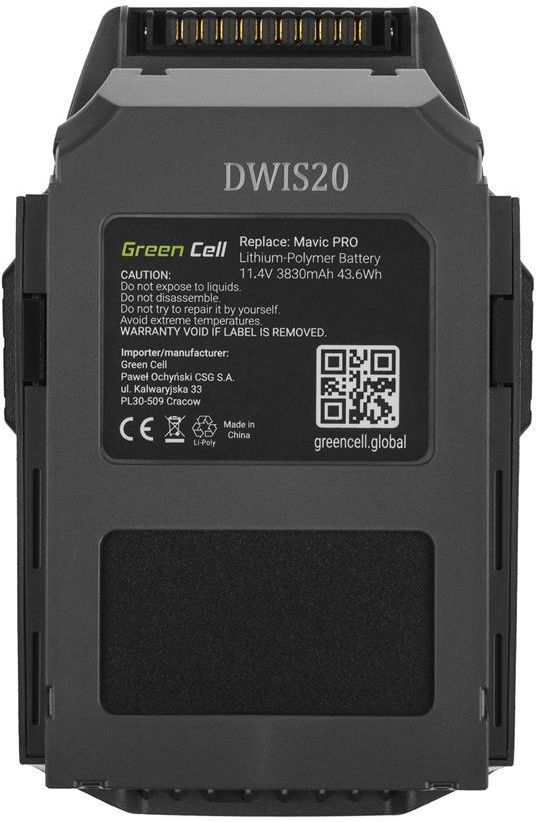 Green Cell do drona DJI Mavic Pro 11.4V 3830mAh 43.6Wh (DJI04) - zdjęcie 9 Green Cell do drona DJI Mavic Pro 11.4V 3830mAh 43.6Wh (DJI04)
