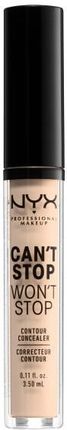 NYX Professional Makeup Can't Stop Won't Stop Contour Concealer Korektor do konturowania Light Ivory 3,5 ml