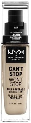 Nyx Professional Makeup Can'T Stop Won'T Stop Full Coverage Foundation Podkład W Płynie Fair 30 ml