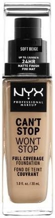Nyx Professional Makeup Can'T Stop Won'T Stop Full Coverage Foundation Podkład W Płynie Soft Beige 30 ml