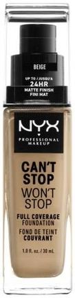 Nyx Professional Makeup Can'T Stop Won'T Stop Full Coverage Foundation Podkład W Płynie Beige 30 ml