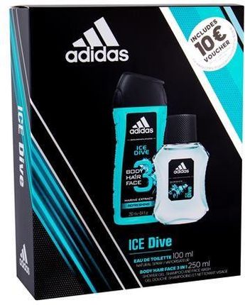 Adidas Ice Dive Woda Toaletowa 100 ml + Żel Pod Prysznic 250 ml