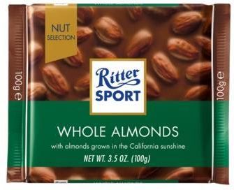 Alfred Gmbh Czekolada Ritter Sport Whole Almonds 100G