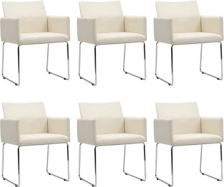 Vidaxl Krzesła Do Jadalni 6Szt Stylizowane Na Lniane Białe