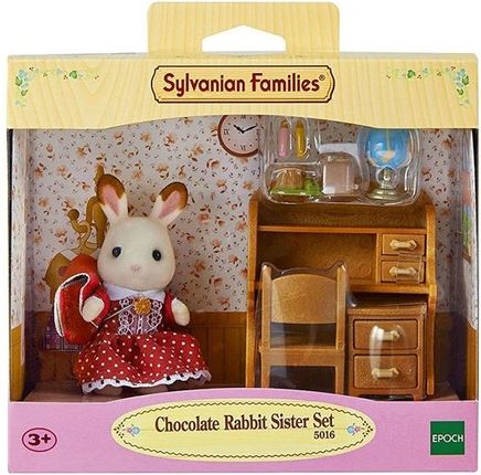 Epoch Sylvanian Families Zestaw Siostra Królików Z Czekoladowymi Uszkami I Biurkiem