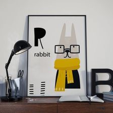 4Rooms Plakat Rabbit Alfabet - Ozdoby do pokoju dziecięcego handmade