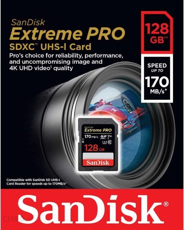 SANDISK SDXC 128GB Extreme PRO Class 10 UHS-I U3 (SDSDXXY128GGN4IN)