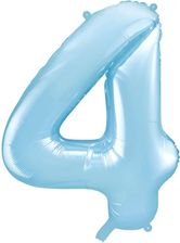 Zdjęcie Partydeco Balon Foliowy Cyfra 4 100Cm Niebieski - Ozorków