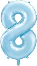 Zdjęcie Partydeco Balon Foliowy Cyfra 8 100Cm Niebieski - Ozorków
