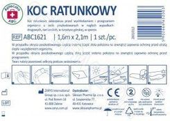 Zdjęcie Koc ratunkowy  210 cm x 160 cm x 1szt (Apteczka ABC) - Wysokie Mazowieckie