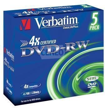 Verbatim DVD-RW 4.7GB 4x Jewel Case 5szt (43285)