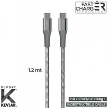 PURO Fabric K2 Cable USB-C 2.0 na USB-C 2.0 1,2m (Space Grey)
