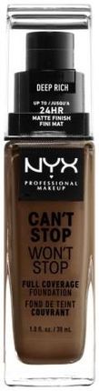 Nyx Professional Makeup Can'T Stop Won'T Stop Full Coverage Foundation Podkład W Płynie Deep Rich 30 ml