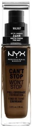 Nyx Professional Makeup Can'T Stop Won'T Stop Full Coverage Foundation Podkład W Płynie Walnut 30 ml