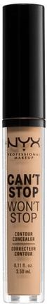NYX Professional Makeup Can't Stop Won't Stop Contour Concealer Korektor do konturowania Medium Olive 3,5 ml