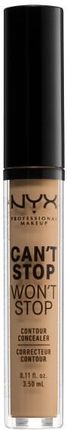NYX Professional Makeup Can't Stop Won't Stop Contour Concealer Korektor do konturowania Caramel 3,5 ml