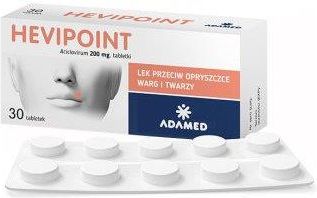 Hevipoint 200 mg Lek przeciw opryszczce warg i twarzy 30 tabl - zdjęcie 2 Hevipoint 200 mg Lek przeciw opryszczce warg i twarzy 30 tabl