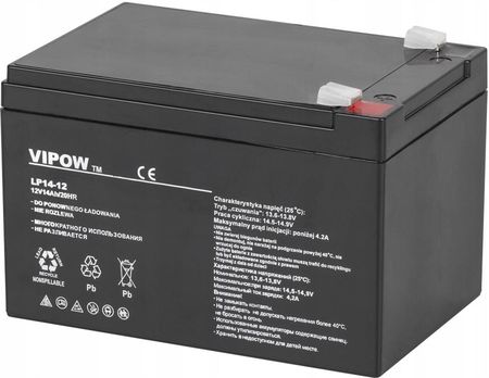 Akumulator żelowy 12V 14Ah Vipow UPS Alarm Zabawka