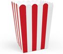 PUDEŁKA NA POPCORN BIAŁO-CZERWONE 6 szt
