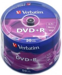 DVD+R płytka Verbatim 4.7GB x16 (50-szpula)