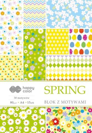 Blok z motywami Spring A4/15ark HAPPY COLOR