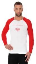Koszulka Termoaktywna Męska z długim rękawem Brubeck 3D Run PRO LS13190 Biało/Czerwony
