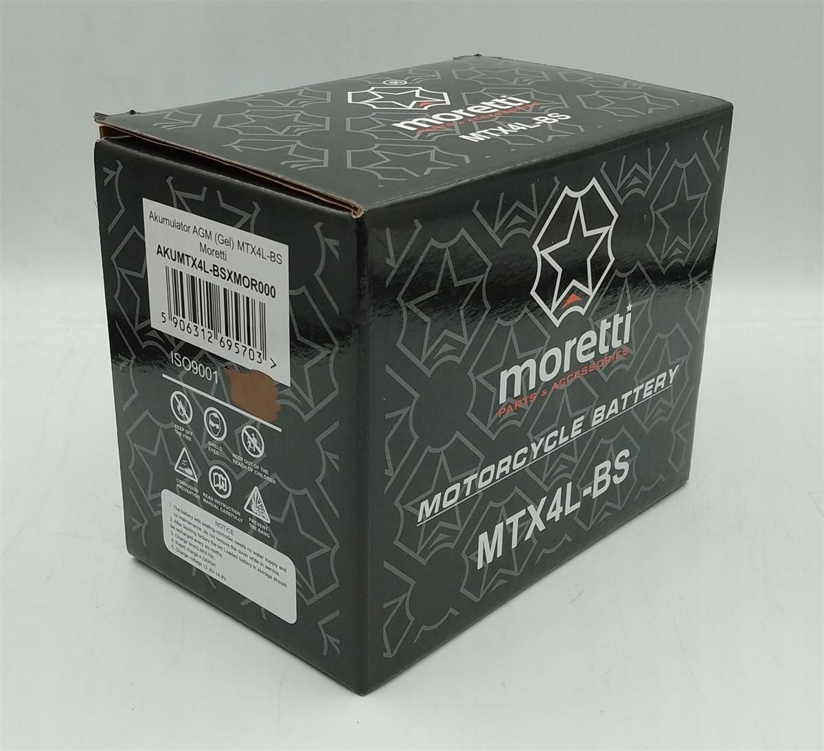 Akumulator Żelowy MTX4L-BS YTX4L-BS 4Ah Moretti - zdjęcie 3 Akumulator Żelowy MTX4L-BS YTX4L-BS 4Ah Moretti
