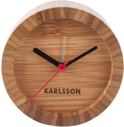 Karlsson Brązowy Zegar Stołowy Z Bambusu Z Budzikiem Tom (Ka5741)