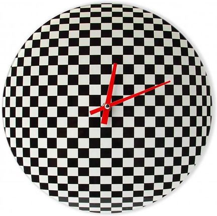 Mondex Zegar Ścienny Szklany Kwadrat Czarny 30 Cm