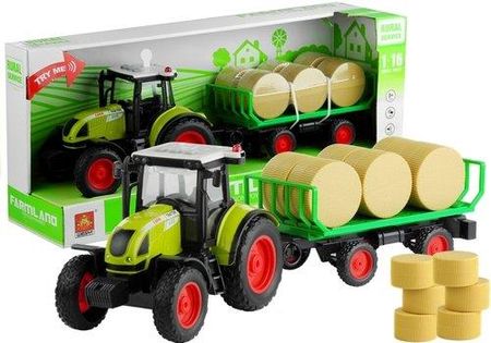 Lean Toys Traktor Z Przyczepką Z Sianem 37 5