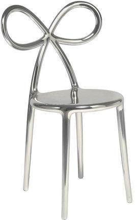 Qeeboo Krzesło Ribbon Metalowe Srebrne