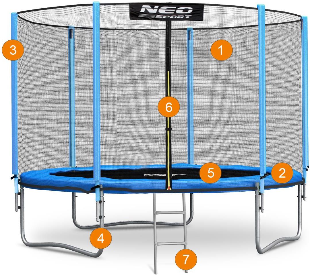 Neo Sport Ogrodowa 10Ft 312Cm Z Siatką Zewnętrzną I Drabinką - zdjęcie 5 Neo Sport Ogrodowa 10Ft 312Cm Z Siatką Zewnętrzną I Drabinką