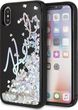 Karl Lagerfeld KLHCPXKSIGMU iPhone X/Xs czarny/black hard case Signature Liquid Glitter Sequins