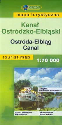 Kanał Ostródzko-Elbląski mapa turystyczna 1: 70 000