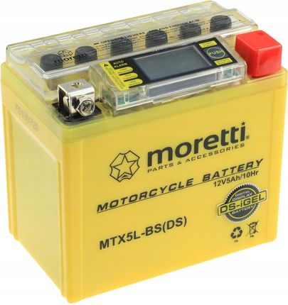 Akumulator Żel LCD MTX5L-BS YTX5L-BS 5Ah Moretti