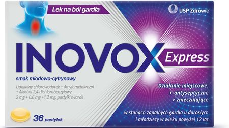 Inovox Express miodowo-cytrynowy 36 past. do ssania