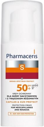 Pharmaceris S ULTRA OCHRONNY KREM SPF 50+ do twarzy dla skóry naczynkowej i z trądzikiem różowatym CAPILAR PROTECT 50 ml