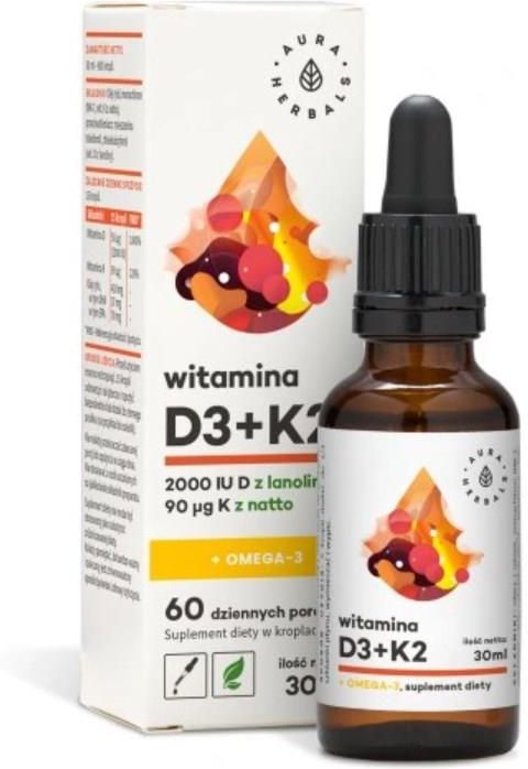 Aura Herbals Witamina D3 K2 Omega 3 30ml