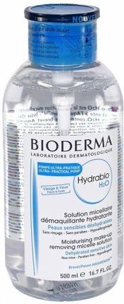 Bioderma Hydrabio H2O Płyn Micelarny Do Oczyszczania Twarzy I Zmywania Makijażu Z Dozownikiem 500Ml